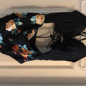 NWT CupShe Black one piece/cut out. Size Large